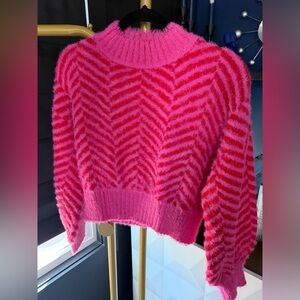 Sugarlips Vibrant Pink and Red Cowl Sweater